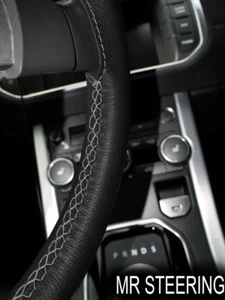 FOR LEXUS LS 400 1995-2000 BLACK LEATHER STEERING WHEEL COVER GREY DOUBLE STITCH - Picture 1 of 4