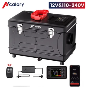 Hcalory® 5KW-8KW bluetooth Diesel Air Heater 12V Caravan W/ 240V AC Converter - Picture 1 of 8