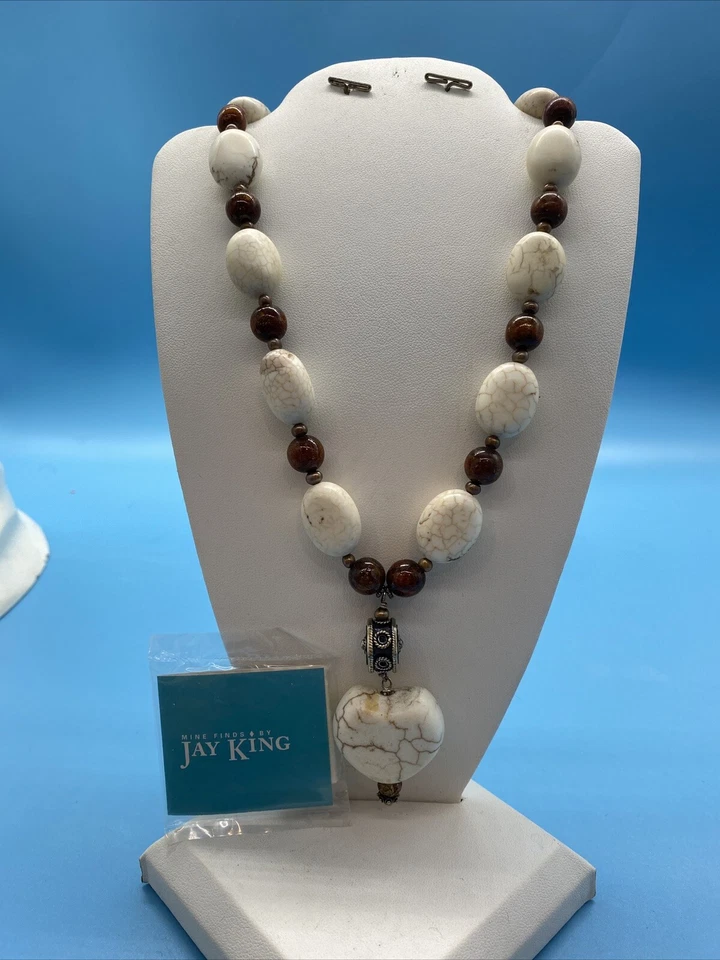 Hallazgos de mina JAY KING/collar/plata de ley/magnesita/piedras de ópalo marrón/de colección Foto 1 de 1