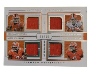 '19 NATIONAL TREASURES WATSON WILLIAMS RENFROW GALLMAN TEAM QUADS CLEMSON TIGERS