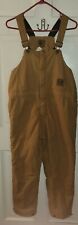 BERNE Camel Brown Cotton Canvas Lined zip Work Outdoor Overalls. Youth 14 16