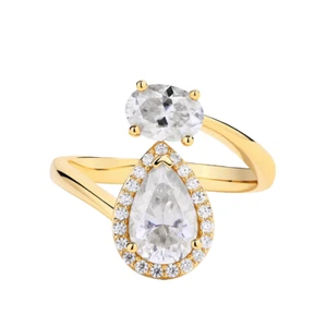 2ct VVS1 D Excellent 18K Yellow Gold Lab Created Ring Diamond Test Pass - Picture 1 of 4