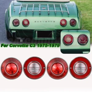 For Chevrolet Corvette C3 4x LED Tail Lights & Rear Backup Lights Lens 1975-1979 - Picture 1 of 12