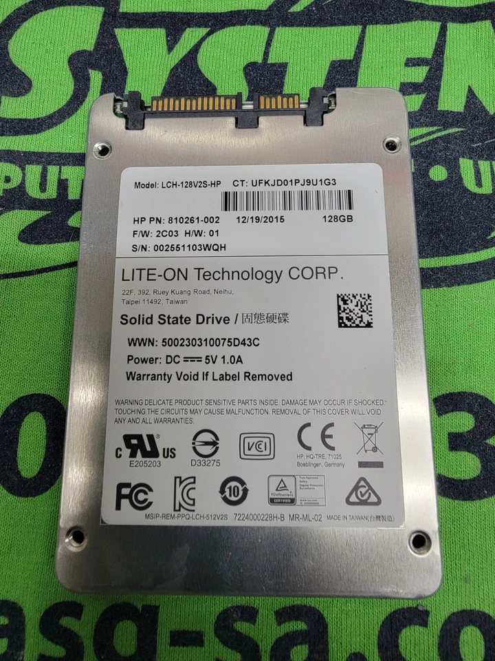 LITE-ON 128GB SATA SSD 2.5" Solid State Drives LCH-128V2S-HP - Image 1 of 1