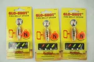 Northland Fishing Glo Shot Fire Belly Spoon 1/4 Oz UV Golden Perch (Lot of 3) - Picture 1 of 4