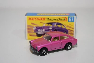 B11 1:64 3 INCH MATCHBOX SUPERFAST 67 VW VOLKSWAGEN 1600TL 1600 TL ROSA MIB - Immagine 1 di 4