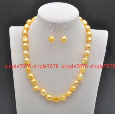 REAL 8-9MM NATURAL MULTICOLOR FRESHWATER BAROQUE PEARL NECKLACE EARRING SET 20" - Image 1 of 4