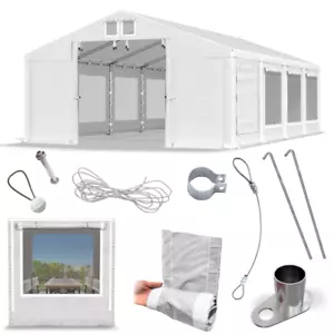 Partyzelt 5x8m Moskito Bierzelt Gartenzelt Festzelt Pavillon 8x5 weiß PVC S - Bild 1 von 4
