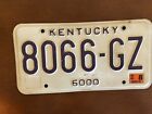 VINTAGE KENTUCKY TRUCK 6000 PLATE AUTO TAG LICENSE PLATE  1990?s 2000?s 8066-GZ