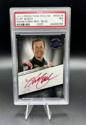 2013 Press Pass Redline Authentic On Card Autograph Kurt Busch /78 PSA 7 RARE - Image 1 of 2