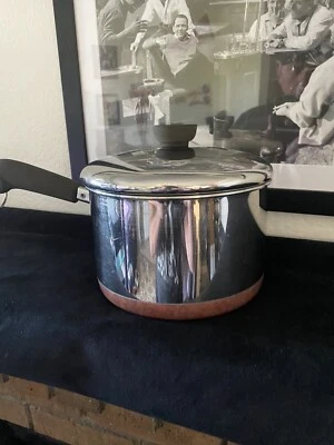 Revere Ware 3 Qt Saucepan Copper Clad Stainless Saute Frying Pot Casserole & Lid - Image 1 of 4