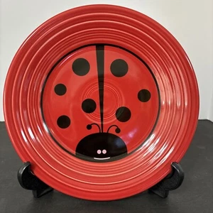 Rare Fiesta Lady Bug Luncheon Plate 9" Scarlet Retired by Homer Laughlin China - Picture 1 of 4