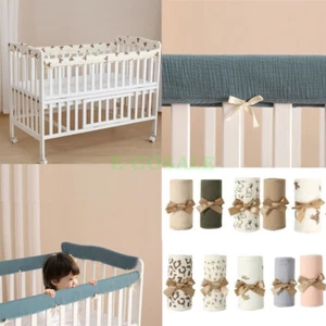 NEW - Baby Cot Rail Cover Crib Teething Pad Guard Padded Soft Bumper Protector - Afbeelding 1 van 20