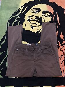 Adriano Goldschmied AG The Protege Straight Leg Pants 34x34 Brown Made in USA