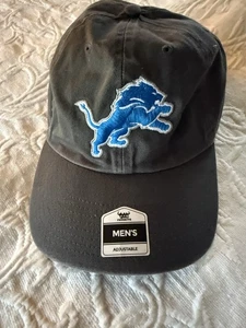 NFL Detroit Lions Fan Favorite Classic Adj Cap OSFM Faded Black Blue Dad Hat - Picture 1 of 2
