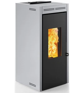 TERMOSTUFA A PELLET ERMETICA INVICTA "TERAMO PLUS" GRIGIO 17,2 KW - Foto 1 di 2