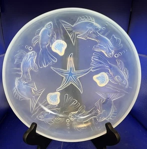 Sabino France Art Glass Opalescent Fish and Star Fish Bowl - Picture 1 of 9