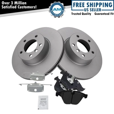 Front Premium Semi-Metallic Brake Pad Coated Rotor Kit Sides for BMW 328i - Image 1 of 4