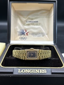Vintage Longines Quartz L961.2 Women’s Wristwatch 5 Jewels Gold Tone Tank w/ Box - Picture 1 of 12