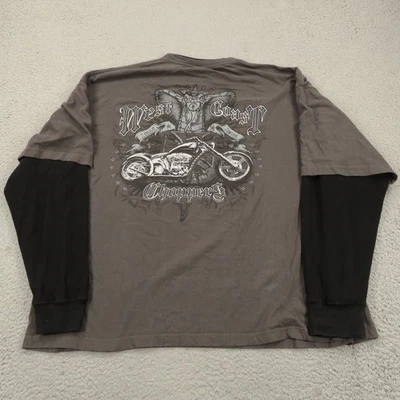 Camisa West Coast Choppers Hombres XXXL Y2K Doble Cara Capa Térmica Camiseta Grunge Foto 1 de 4