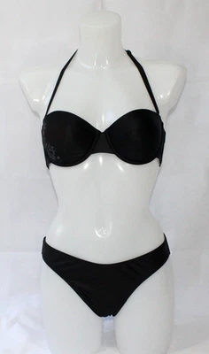 Speedo Bikini set Swimwear Swimsuit Women Size 10B cup Black Padded Beach Travel - Image 1 of 4