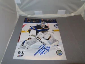 Foto firmada de Jake Allen de blues de St. Louis 8x10 autografiada JSA certificado de autenticidad 1B - Imagen 1 de 4