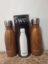 Swell Vacuum Insulated Stainless Steel Water Bottle 9 oz teakwood  lot of 2