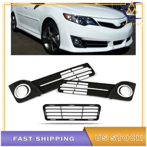 For 2012-2014 Toyota Camry SE Bumper Pair of Fog Lamp Black Cover w/Lower Grille - Picture 1 of 7
