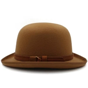 Men Women Classical Bowler Hats Retro Fedora Sunhat Jazz Derby Caps 7 1/8-7 3/8 - Picture 1 of 27