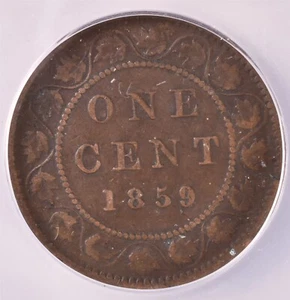 1859 Narrow 9 Canada One Cent - ICG F12 - Picture 1 of 3