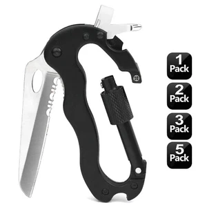 Aluminum Locking Climbing Carabiner Outdoor Rock Rescue D-Shape Screw Hook - Picture 1 of 15