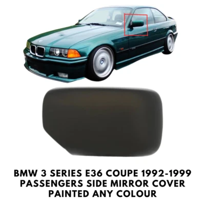 Door Wing Mirror Cover Painted For BMW 3 Series E36 Coupe 1992-1999 Left Side - Image 1 of 4