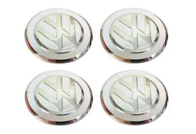 4X New Genuine OEM Volkswagen UP Wheel Center Hub Cap Silver White 1S0601149DCIX - Image 1 of 4