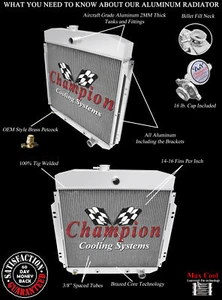 4 Row Kool Champion Radiator for 1957 58 59 1960 Ford F-100 Chevy Configuration - Picture 1 of 7