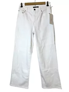 Fidelity High Waisted Wide Leg Jeans White Denim Malibu Women's 26 - Picture 1 of 8