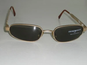 OCCHIALI DA SOLE EMPORIO ARMANI SMALL 034-S 773 52[]18 135 ELEGANTI LENTI BROWNIS ORO NUOVI - Foto 1 di 7