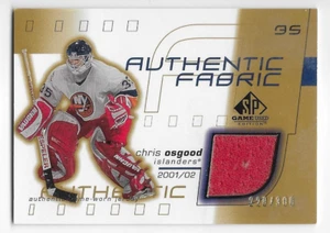 01/02 SP GAME USED AUTHENTIC FABRICS GOLD JERSEY #AFCO Chris Osgood #228/300 - Imagen 1 de 1