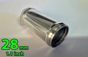 "Acoplador de tubería de aluminio de 28 mm 1,1"" manguera de silicona adaptador conector L:60 mm" - Imagen 1 de 3