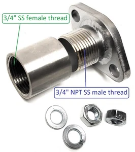 Predator 79cc 3HP 3/4" SS Male & Female Thread Pipe with Exhaust Flange. - Picture 1 of 6