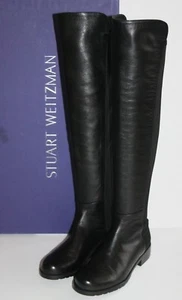 $655 Stuart Weitzman Black Leather 5050 Tall Boots 4.5 / 34.5 Over the Knee - Picture 1 of 6