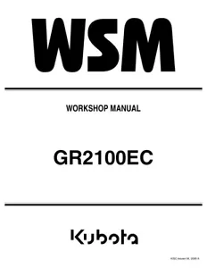 Kubota GR2100EC Manuale di servizio | CD O USB - Foto 1 di 7