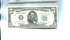 1950 B $5 CHICAGO ILLINOIS CURRENCY NOTE CH CU 3160R - Picture 1 of 1
