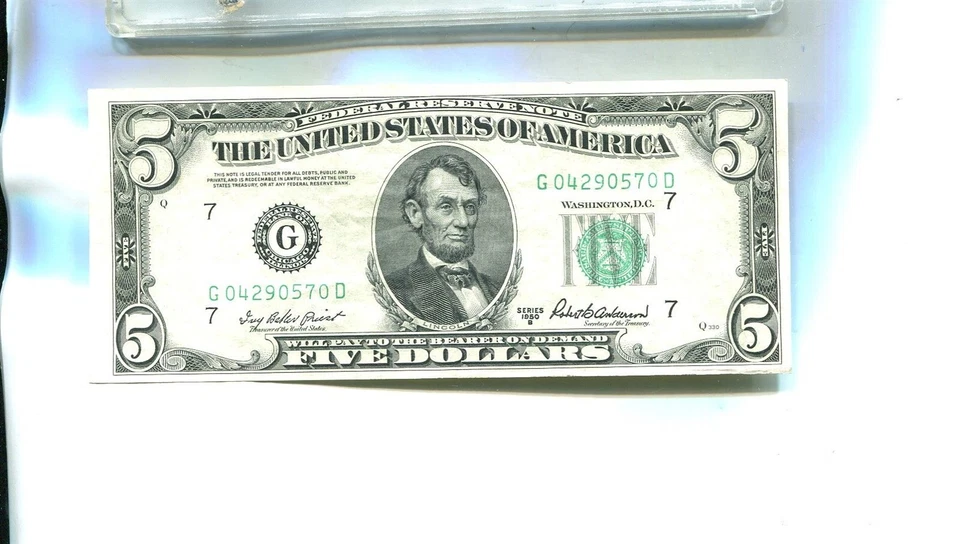 1950 B $5 CHICAGO ILLINOIS CURRENCY NOTE CH CU 3160R - Image 1 of 1