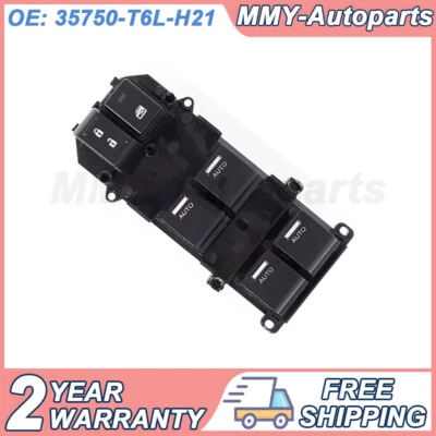 Interruptor de control maestro de ventana eléctrica para Honda Accord 35750-T6L-H21 2014-2018 Foto 1 de 4