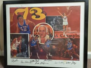 1973 New York Knicks Autographed Robert Stephen Simon Lithograph STEINER COA