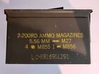 Vintage US Military Ammo Metal Box 2-200RD Ammo Mags 5.56 MM M27 M855 M856