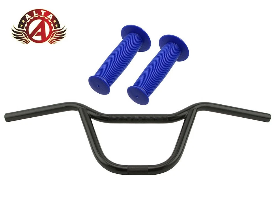ALTA U-Bar Handlebar Old School Classic BMX Black W/ MUSHROOM BMX Style GRIPS. - Image 1 of 1