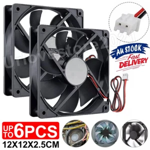4/6PCS 120mm 2Pin 12V Cooling Fan Computer PC Case Cooler Brushless Silent Fan - Picture 1 of 29