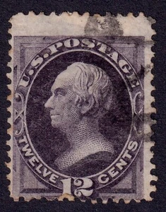 US Scott 162, 1874 Clay, 12c blackish violet, USED - Picture 1 of 1