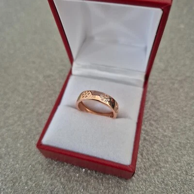Diamond band ring in 18k rose gold over Silver - Image 1 of 4